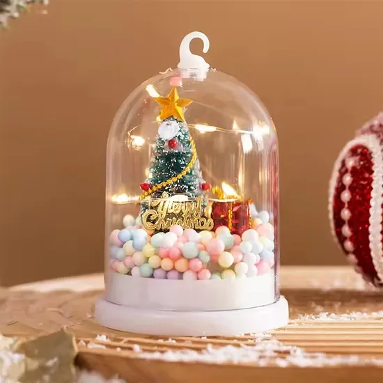Christmas Decorations Cover Desktop Ornaments Gift Night Light LED Christmas Tree Decoration 