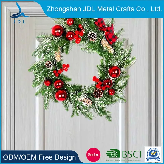 (Free Sample) 18 Inch with 50 LED Lights for Fireplace Walls Stairs Nightmare Before Christmas Wreath 